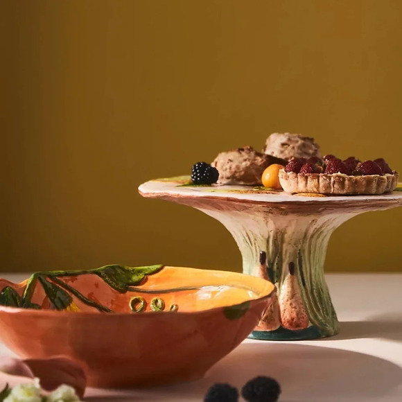 - NWT Anthropologie Nathalie Lete Autumnal Cake Stand - Picture 5 of 5